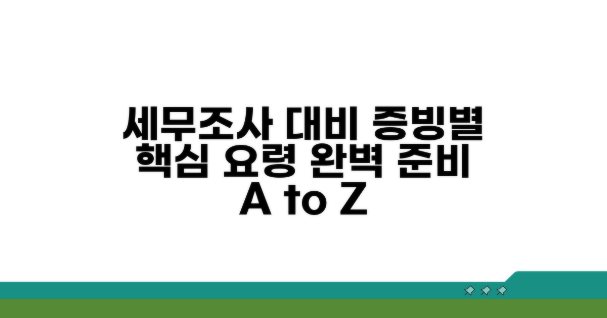 세무조사 대비 증빙 유형별 요령
