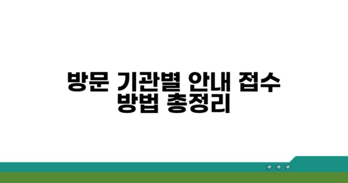 방문 기관별 안내와 접수 방법