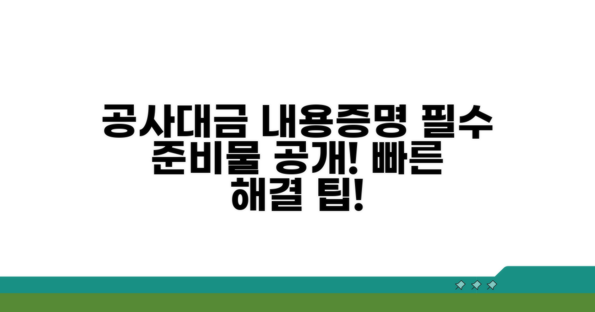 공사대금 내용증명 필수 준비물