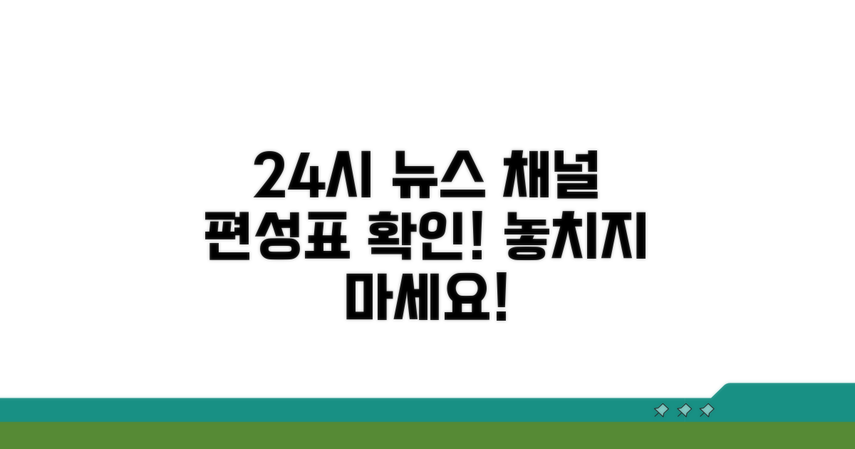 24시간 뉴스 채널 편성표 확인