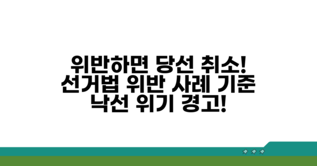선거법 위반 사례와 당선 취소 기준