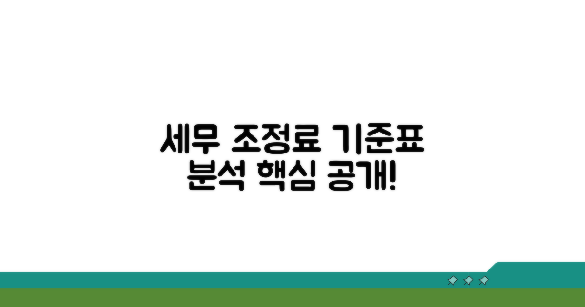세무 조정료 기준표 상세 분석