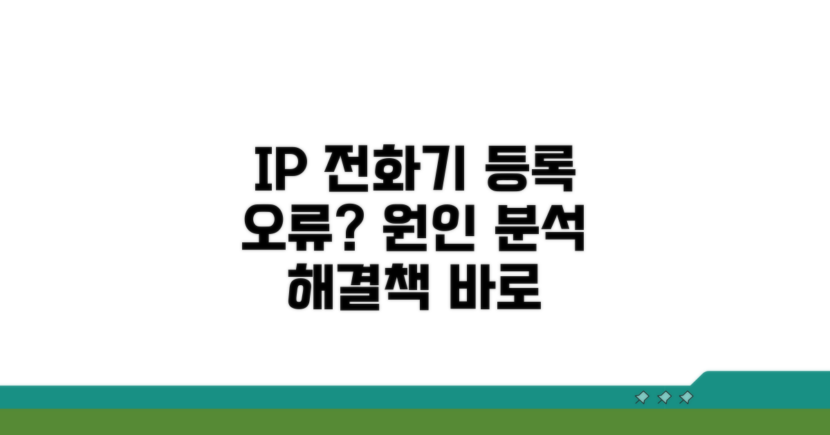 IP 전화기 등록 오류 원인 분석