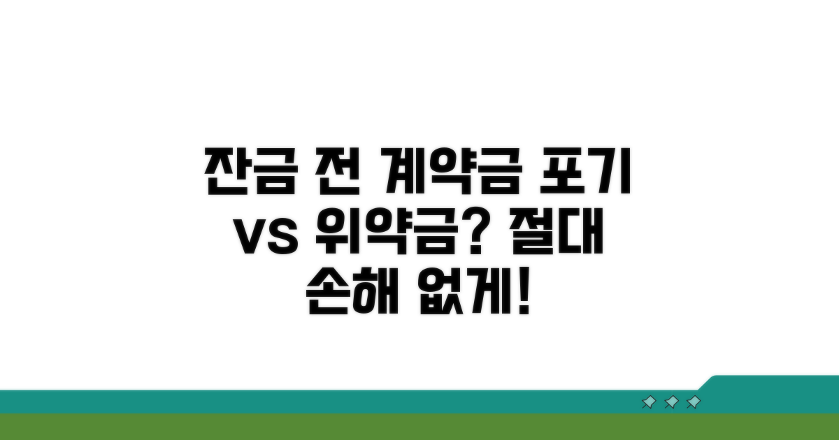 잔금 전 해약 위약금 개념 잡기