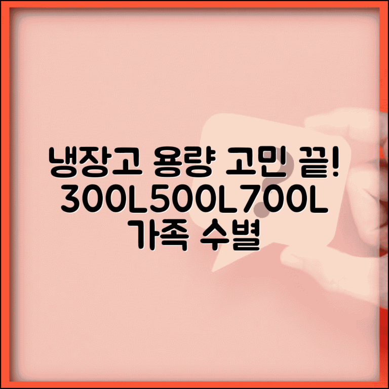 냉장고 크기 선택 300L 500L 700L | 가족 수별 용량 추천 및 구매 가이드
