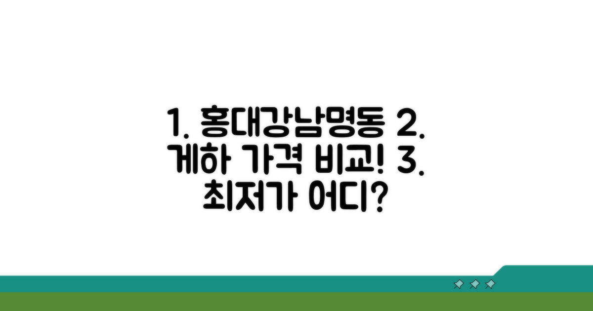 홍대 강남 명동 게하 가격 비교