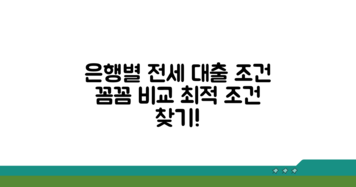 은행별 전세자금대출 조건 비교