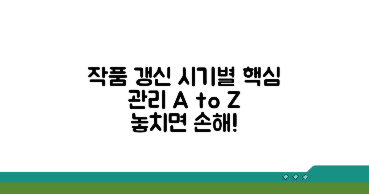 갱신 시기별 작품 관리 방법