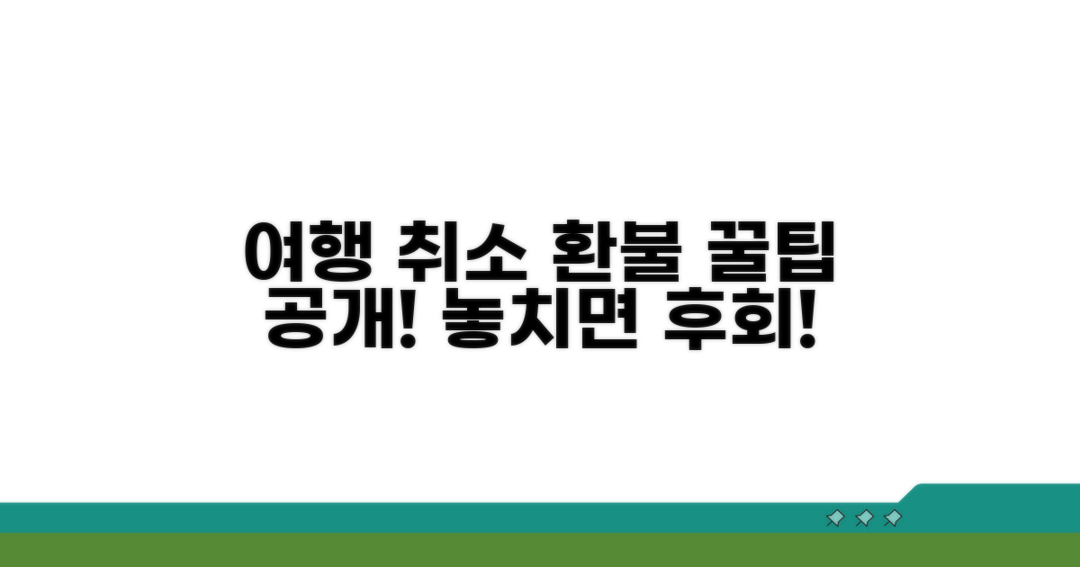여행 취소 시 환불 전략