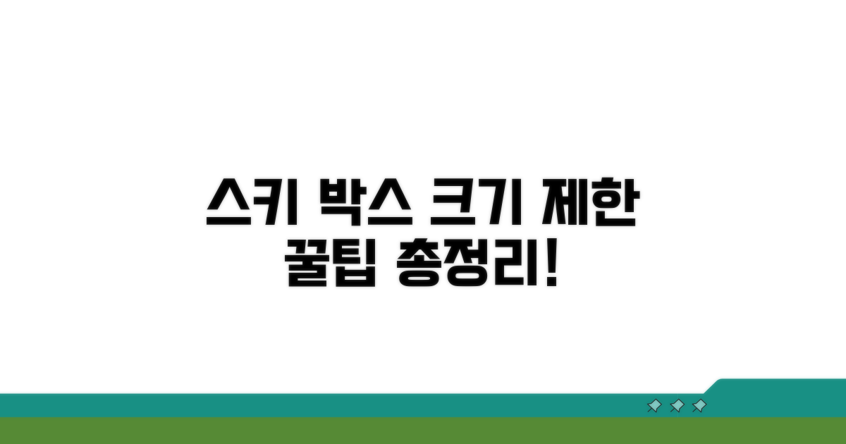스키박스 크기 제한 핵심 총정리