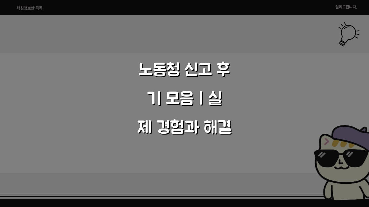 노동청 신고 후기 모음 | 실제 경험과 해결 사례 5가지