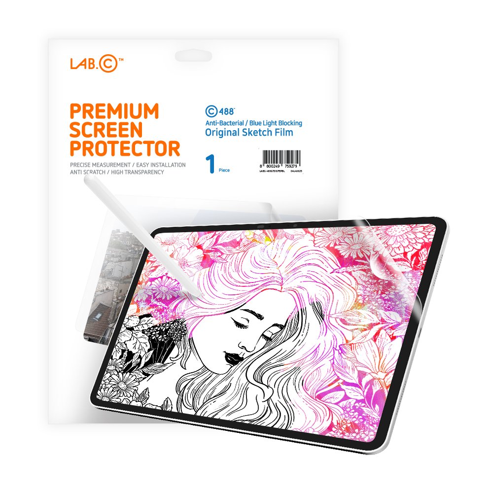 랩씨 항균 블루라이트 차단 시력보호 종이질감 액정보호필름 저반사 지문방지 아이패드 프로 28.2cm(11인치) M4 5세대, 1매입 상세 이미지 1