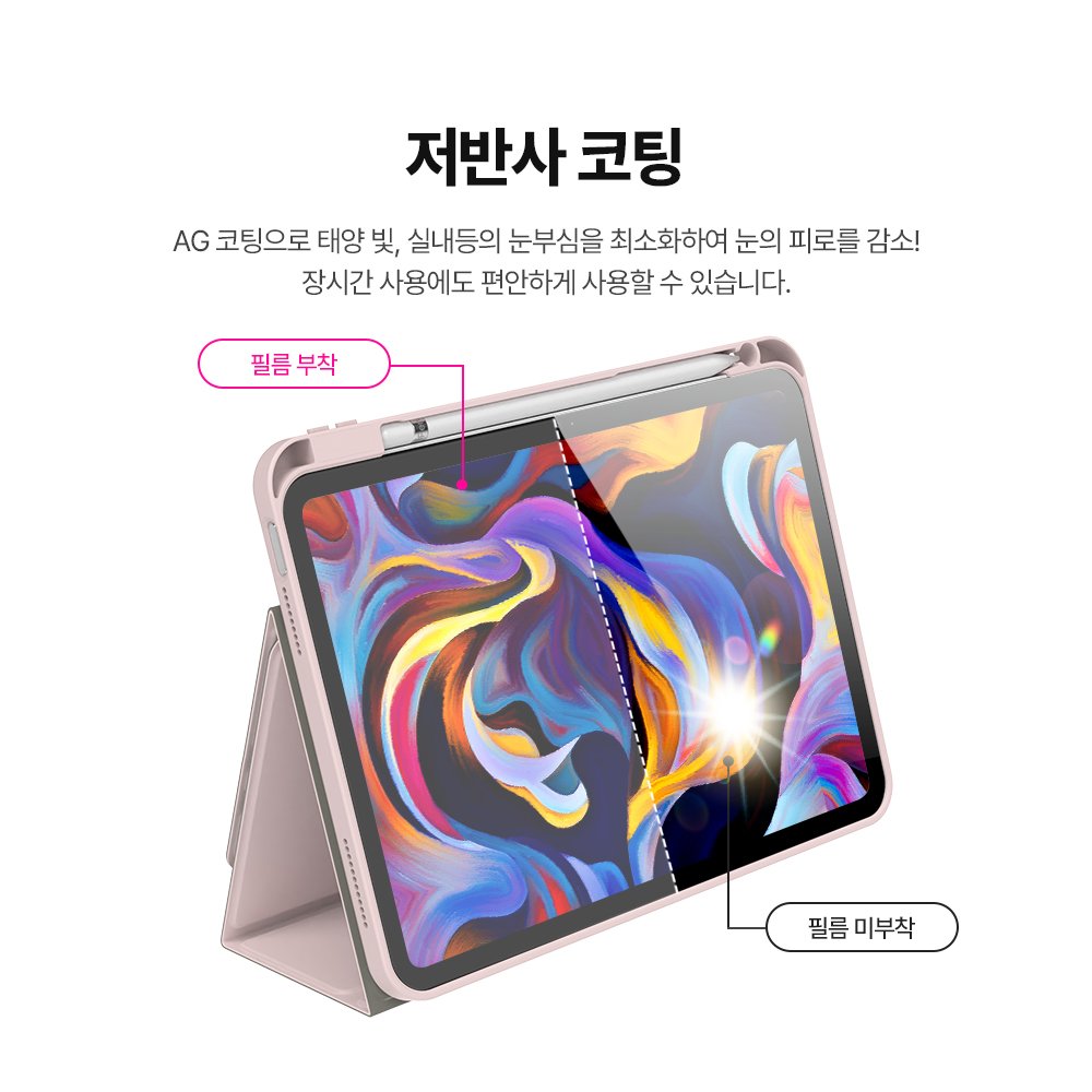 랩씨 항균 블루라이트 차단 시력보호 종이질감 액정보호필름 저반사 지문방지 아이패드 프로 28.2cm(11인치) M4 5세대, 1매입 상세 이미지 2