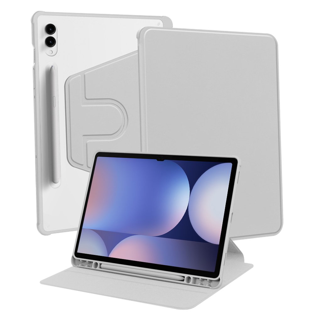 갤럭시탭 S9 FE 플러스 케이스 투명 S펜수납 북커버 회전 블랙, 탭 S9 FE+/S9+ 상세 이미지 1