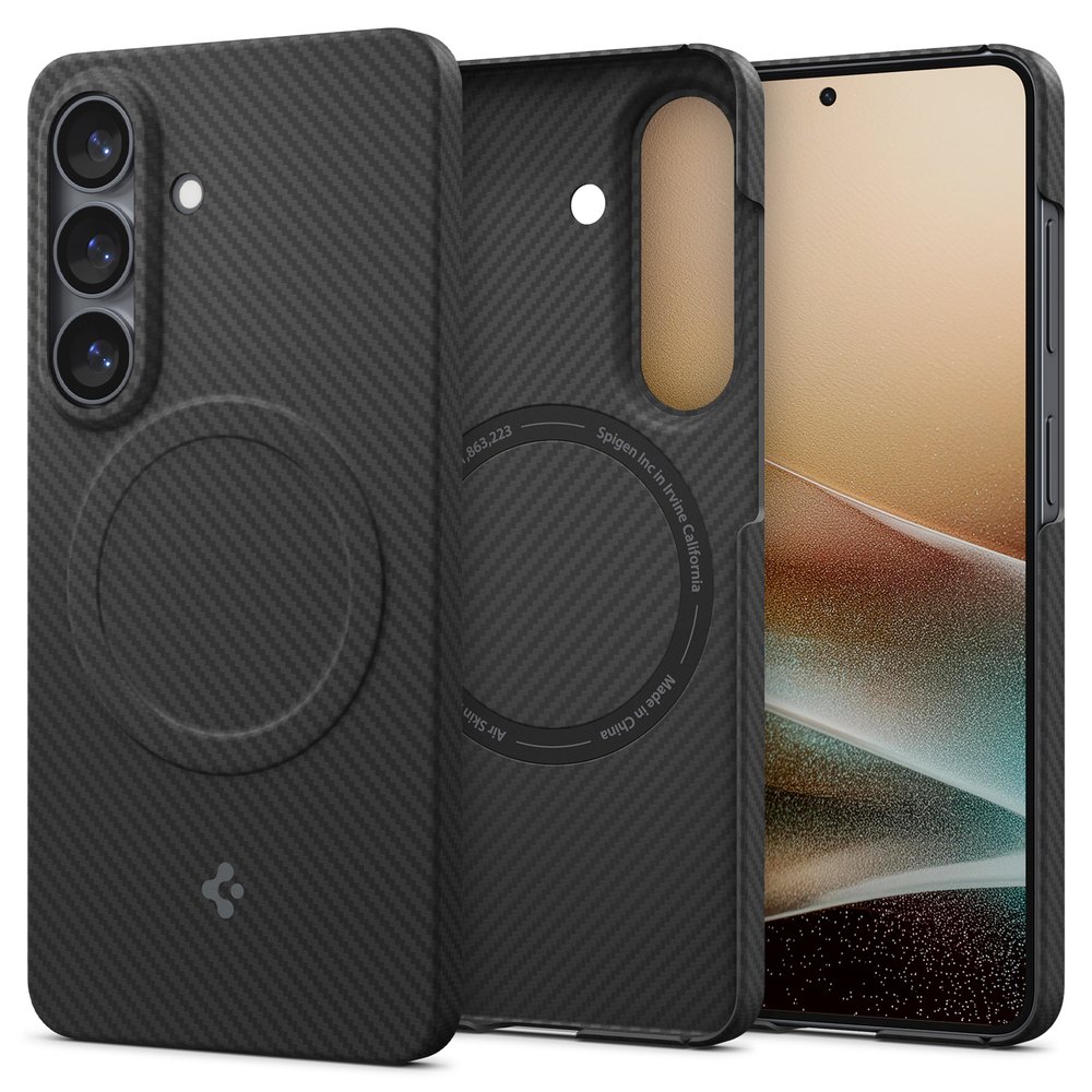 Qi2 인증 갤럭시 맥세이프 케이스 초슬림 카본 에어스킨아라미드 맥핏 갤럭시S26, 아라미드, 블랙 상세 이미지 2