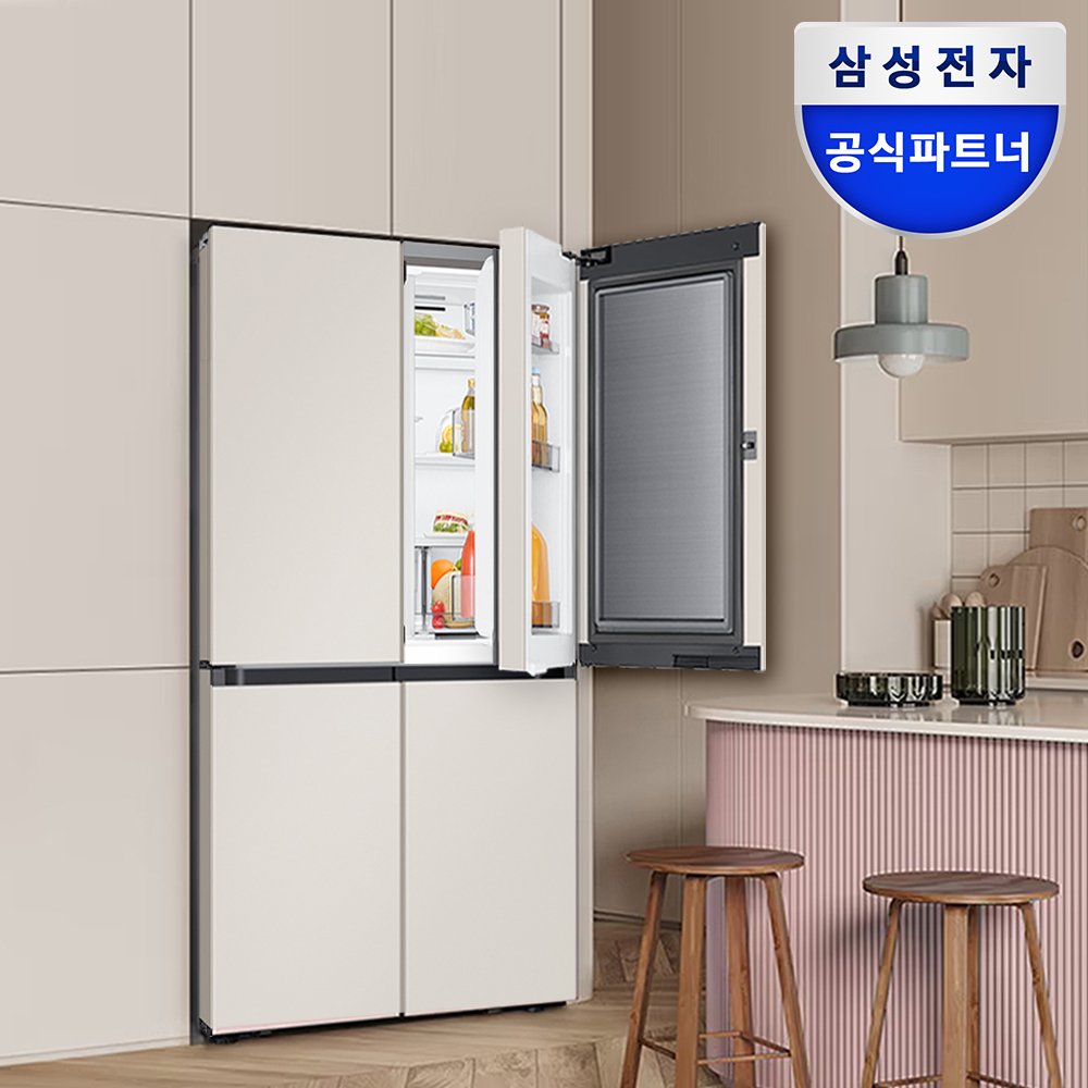 단하루!혜택가174만 삼성 비스포크 AI 냉장고 1등급 4도어 902L RM70F90M1GD 에센셜베이지 푸드쇼케이스 상세 이미지 1