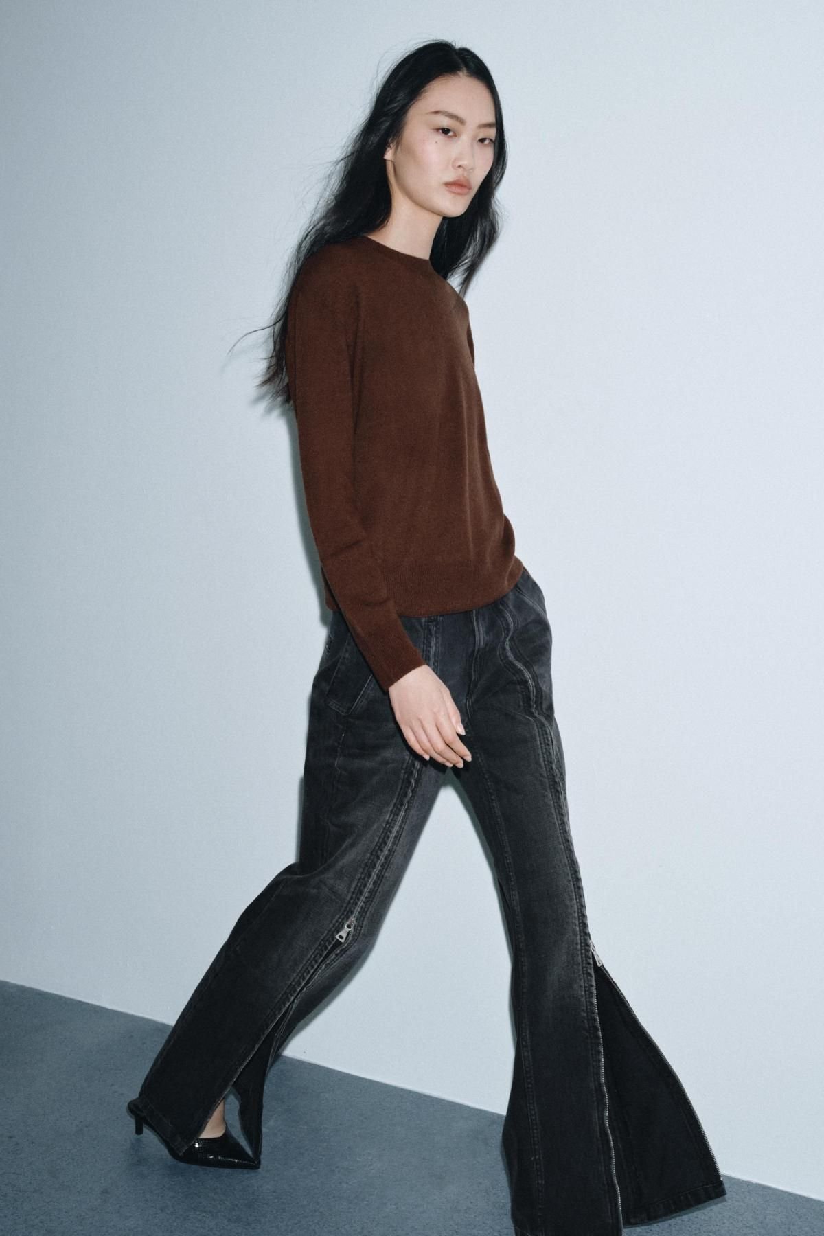 자라 프리미엄 소프트 울 니트 스웨터 브라운 9598/104/700 BROWN 상세 이미지 1