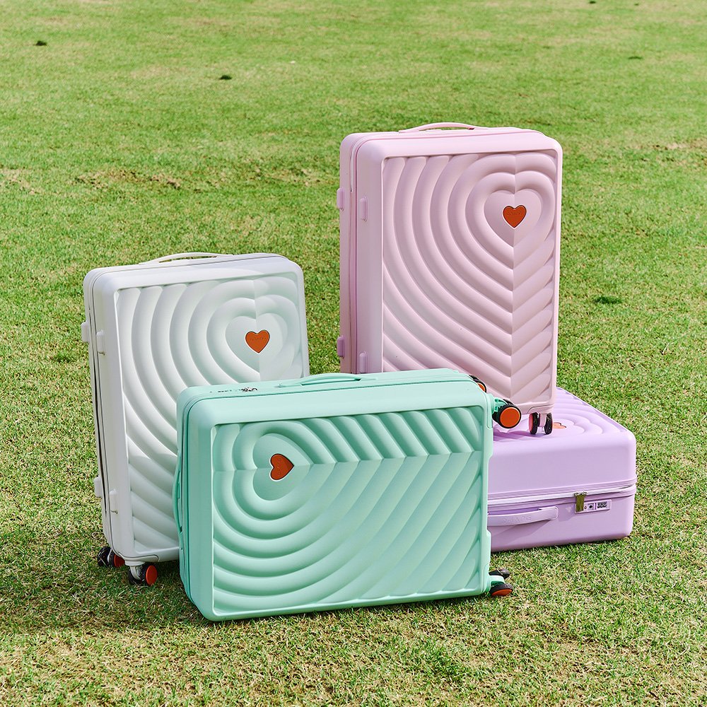 하트풀 트래블 세트 6종 하트시티 캐리어 35cm(14인치)+42cm(18인치)+72cm(28인치)+키트박스+스누피 압축 파우치 XS 큐컴+신발파우치 상세 이미지 2