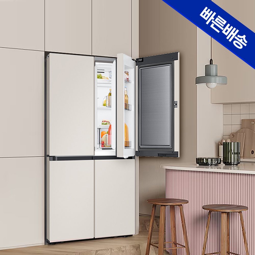 단하루!혜택가174만 삼성 비스포크 AI 냉장고 1등급 4도어 902L RM70F90M1GD 에센셜베이지 푸드쇼케이스 상세 이미지 2