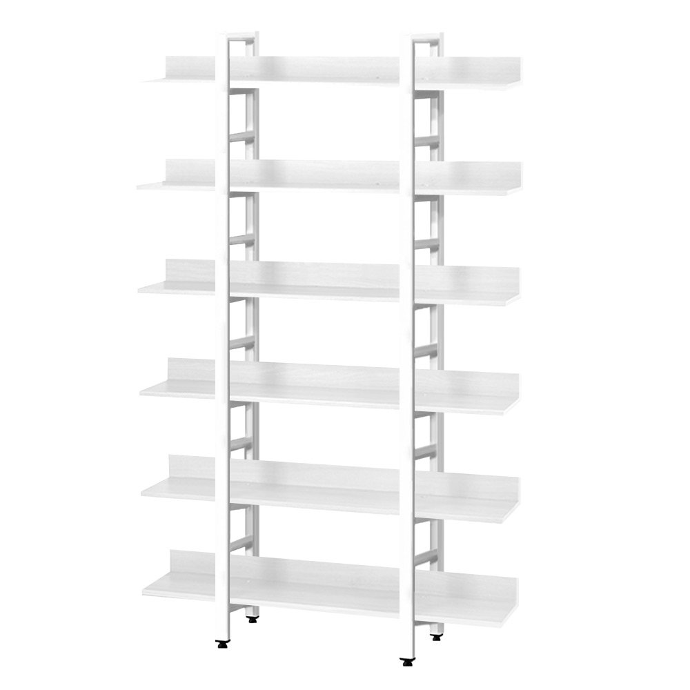 선반책장 수납형수납서재가구 거실파티션가구레어 프리미엄L자형 6단1200 H 철제책장화이트 상세 이미지 1