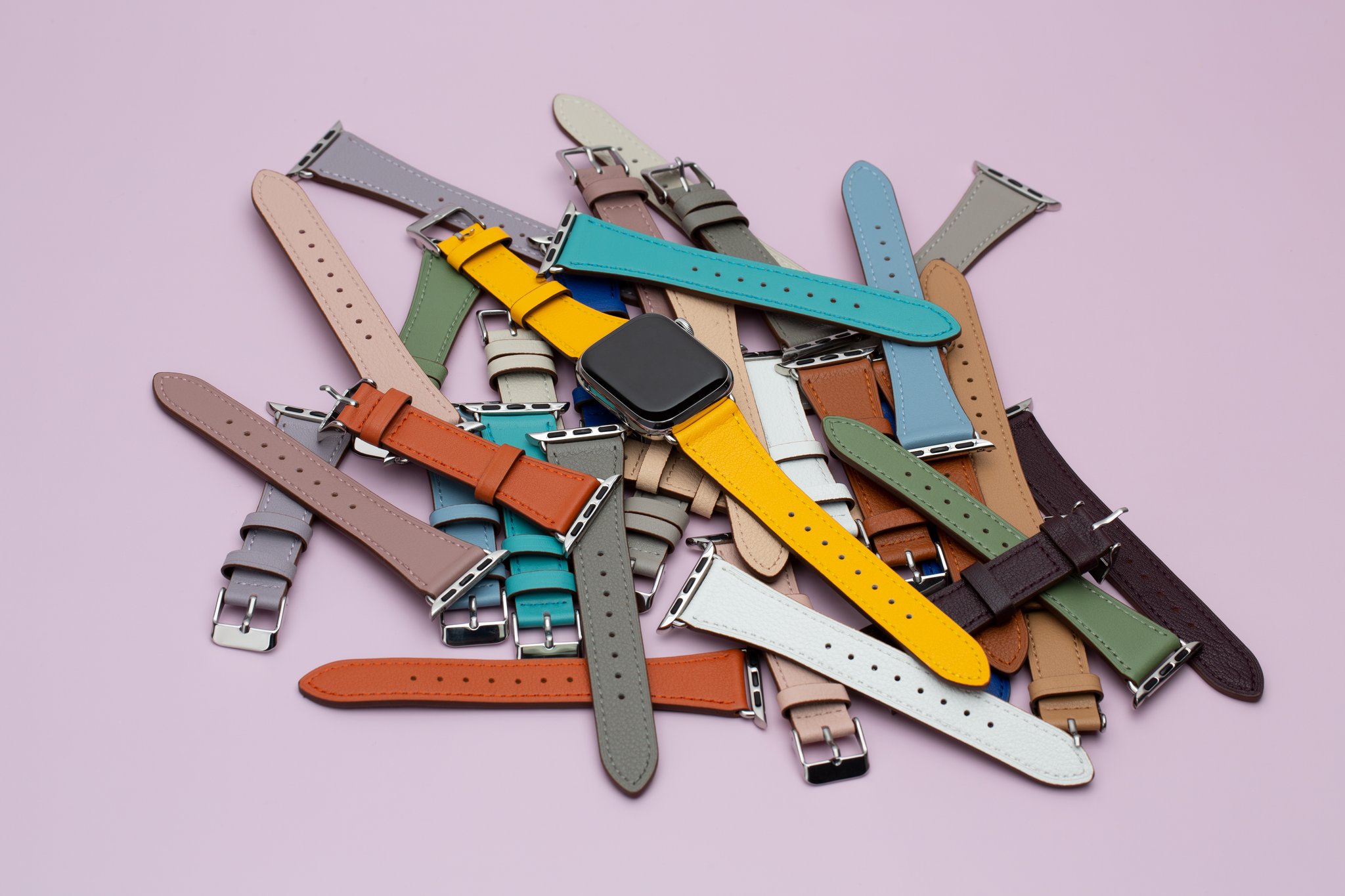 애플워치 SE3 가죽 스트랩 애플워치10 애플워치11 8 7 SE2 밴드 줄 슬림 상세 이미지 2