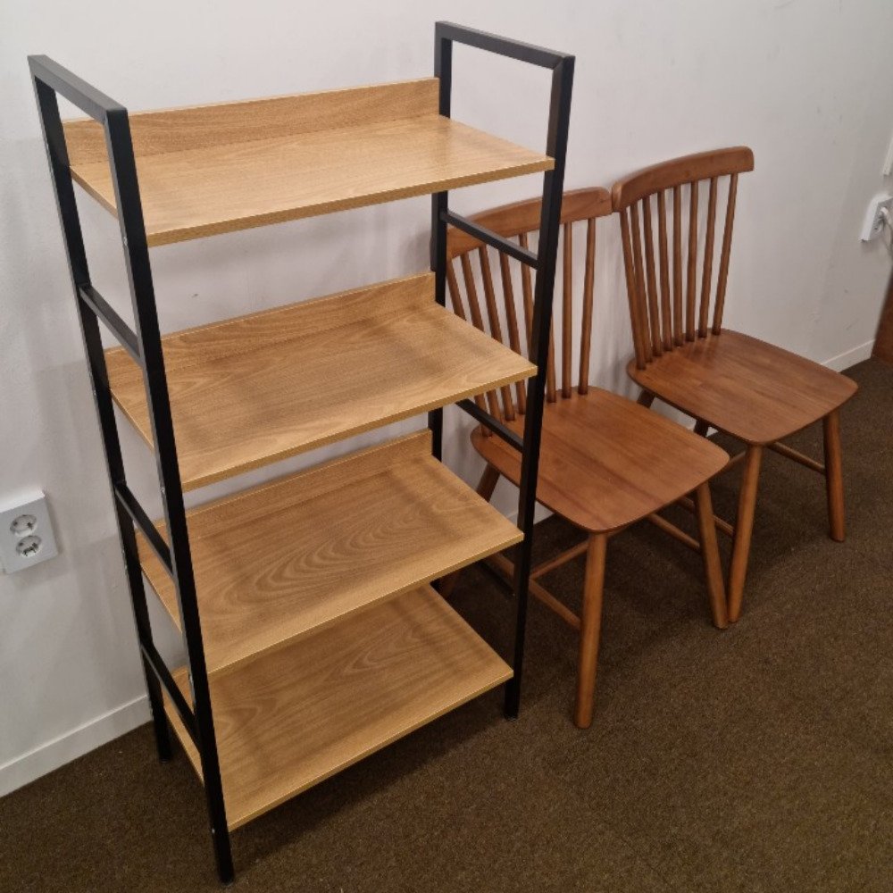 선반 수납선반 거실 철제 다용도실 팬트리 다용도 조립 모듈 나무 원목 3단블랙 상세 이미지 1