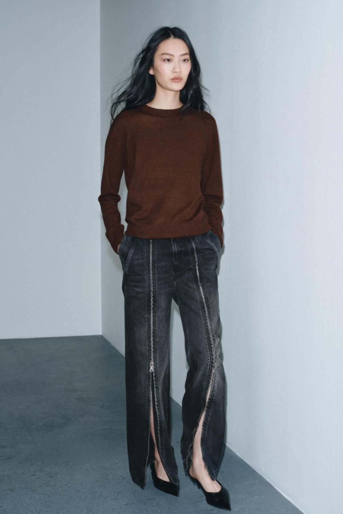 자라 프리미엄 소프트 울 니트 스웨터 브라운 9598/104/700 BROWN 상세 이미지 2