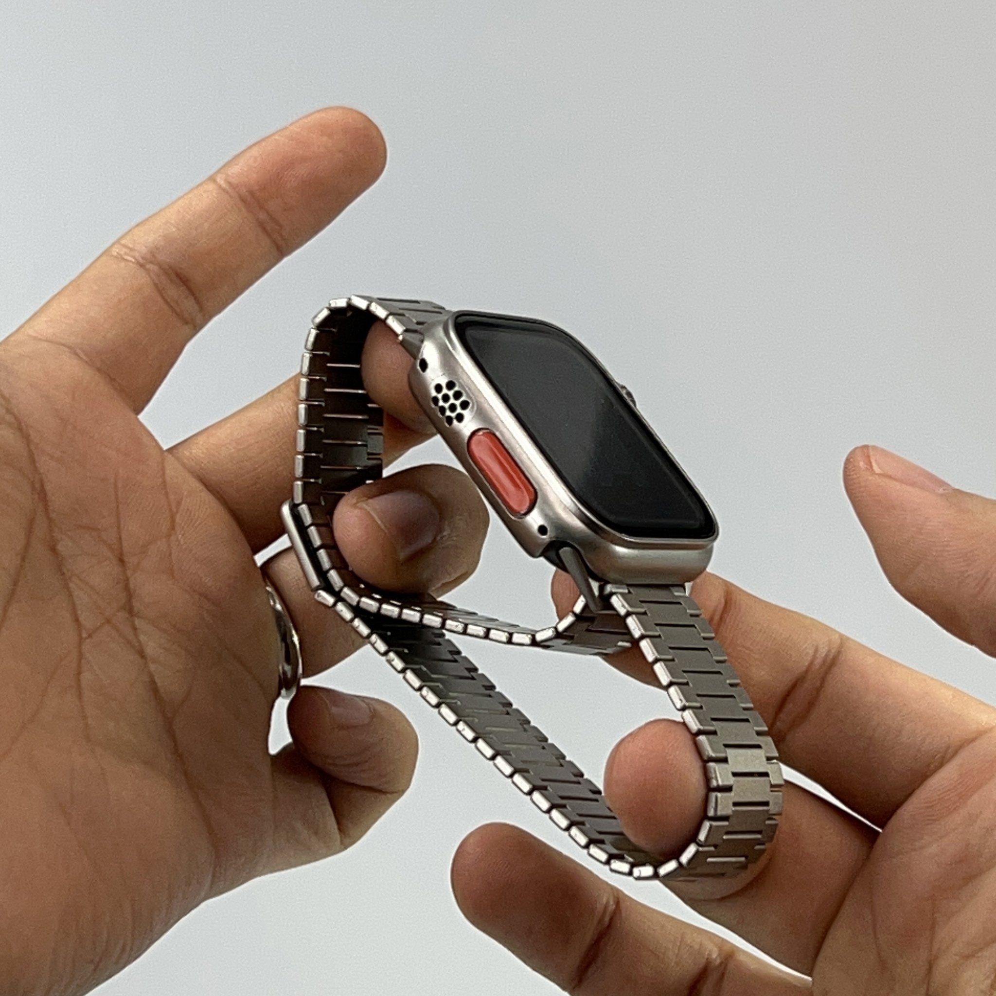 웨어플래닛 애플워치 마그넷 클래식 링크 루프 메탈 티타늄 밴드 스트랩 울트라 10 호환 시계 줄 상세 이미지 2