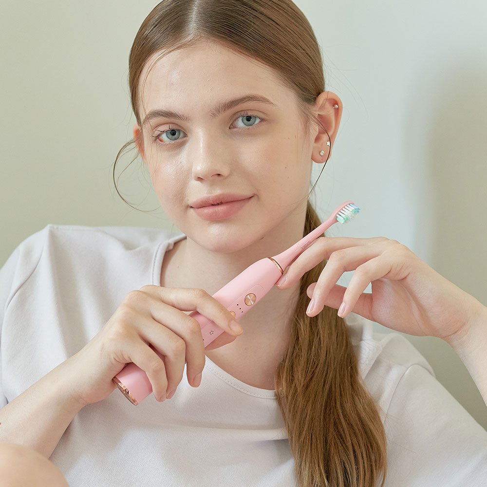 식스비 음파 전동 칫솔 듀얼케어_화이트 상세 이미지 2