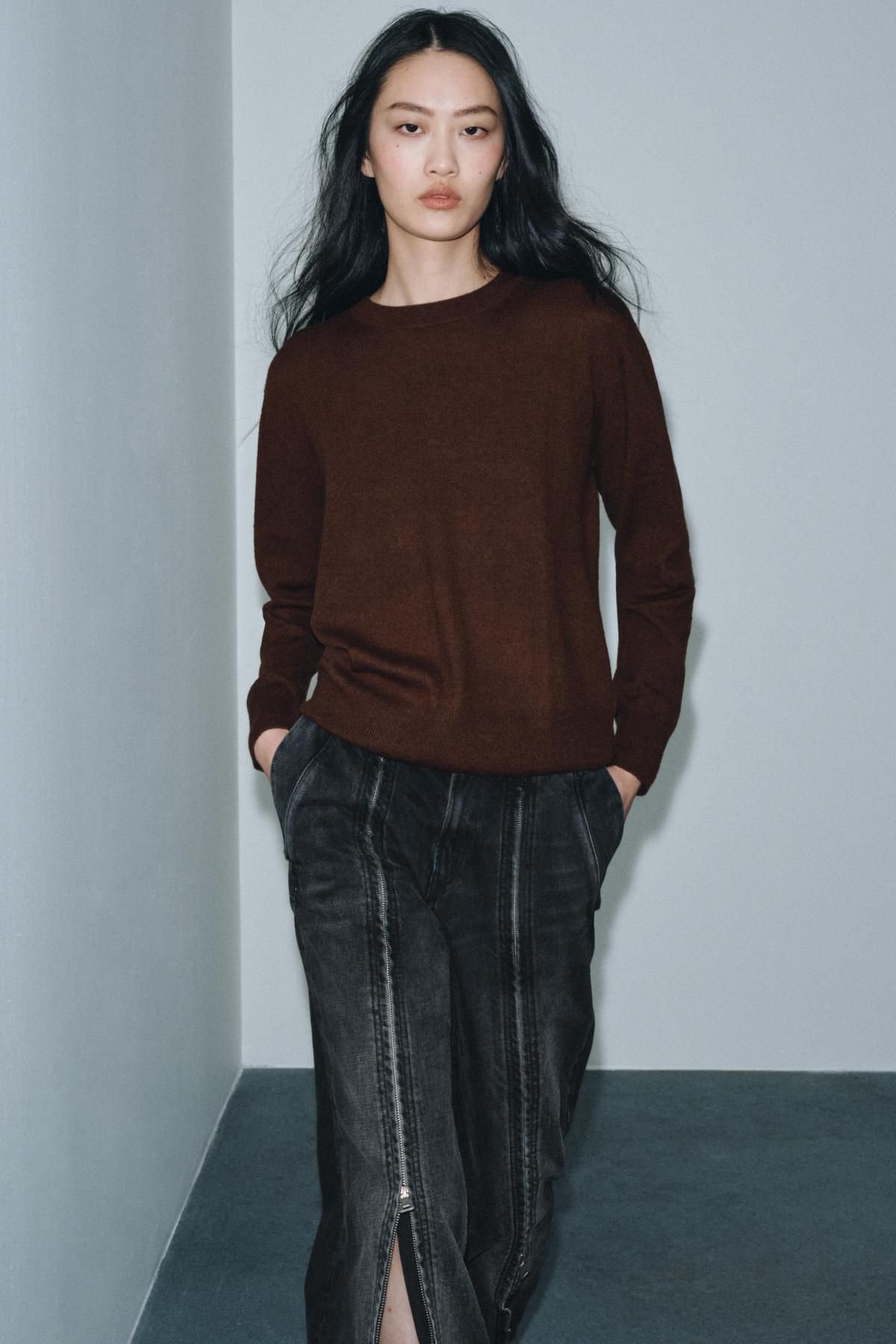 자라 프리미엄 소프트 울 니트 스웨터 브라운 9598/104/700 BROWN 상세 이미지 2